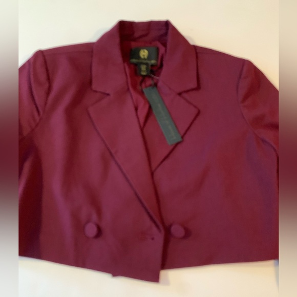 NWT House of Harlow 1960 Women's Cropped blazer/Jacket/Top In Burgundy Size M - Picture 7 of 15